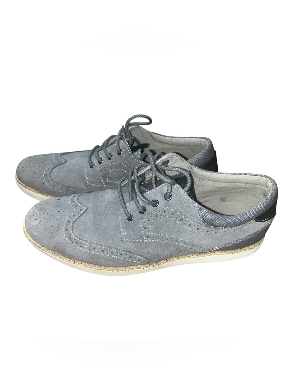 Stacys Adams Taz Gray Suede Wingtip Dress Sneakers 12M